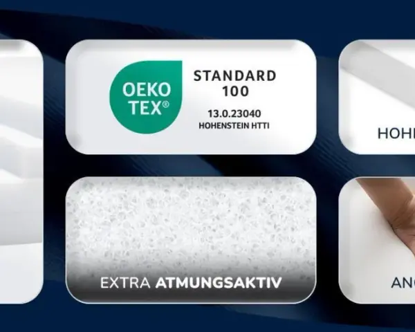Hochdichte Matratze RG25/40, OEKO-TEX zertifiziert, atmungsaktiv und weich. Viele Größen und Höhen verfügbar.